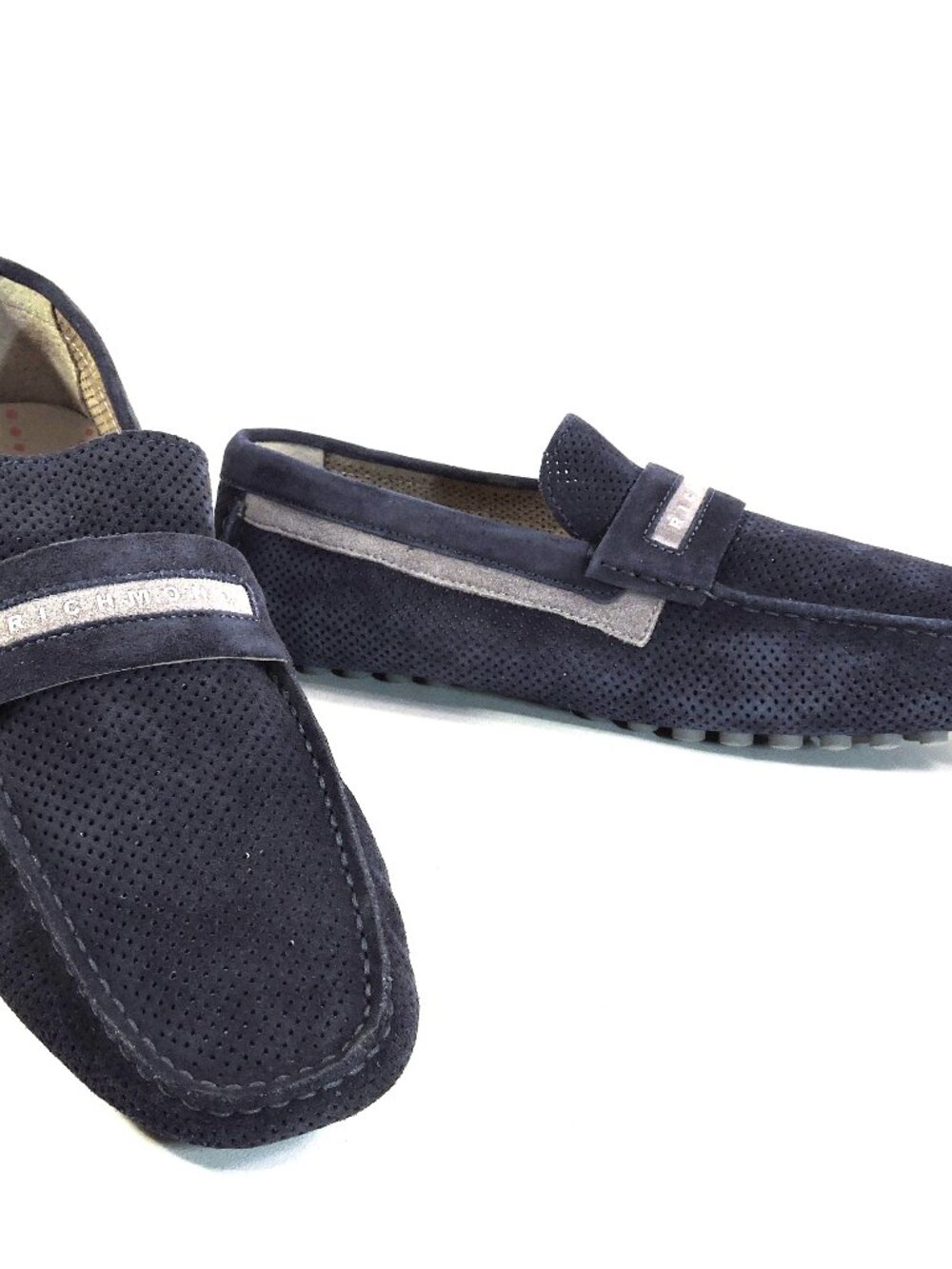 RICHMOND 🇮🇹 MEN'S BLUE SOFT SUEDE COMFORT FLAT SUMMER MOCCASINS